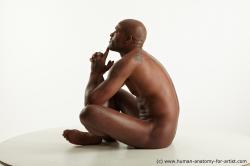 Nude Man Black Slim Bald Realistic